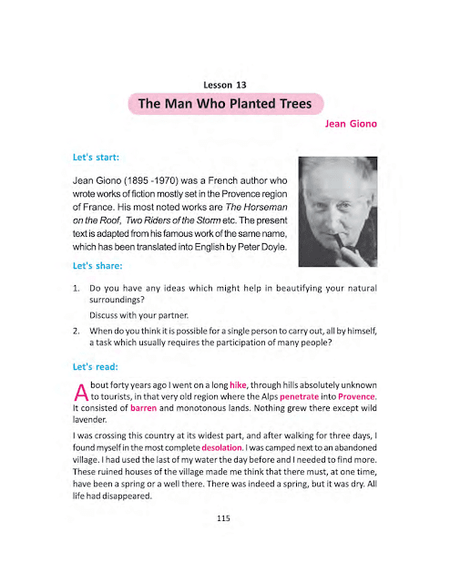 Lesson 13 | The Man Who planted Trees | Jean Giono | অষ্টম শ্রেণীর ইংরেজি | WB Class 8 English