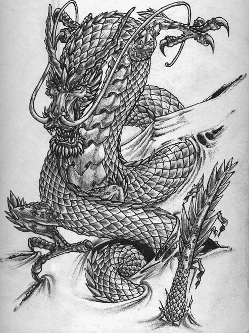Chinese dragon tattoo design by shaneandhisdog