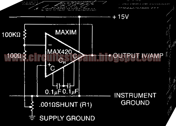  simple current shunt amplifier circuit diagram