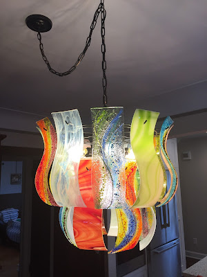 fused glass chandelier