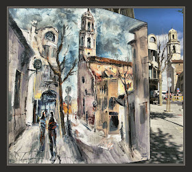 CUBELLES-PINTURA-FOTOS-PAISATGES-GARRAF-ESGLESIA-PINTOR-ERNEST DESCALS-