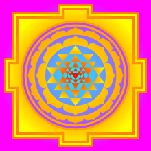 The Sri Chakra, frequently called the Sri Yantra.