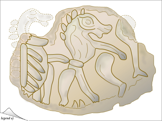 ミノア文明・クノッソス宮殿遺跡・粘土印影「デーモン印章」 Minoan Daemon-Clay Seal Impression, Knossos Palace／©legend ej