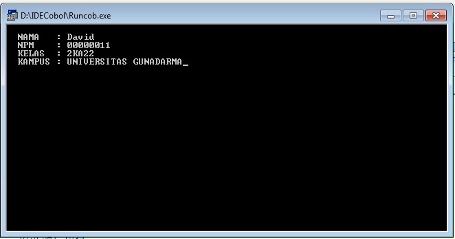 CONTOH PROGRAM COBOL