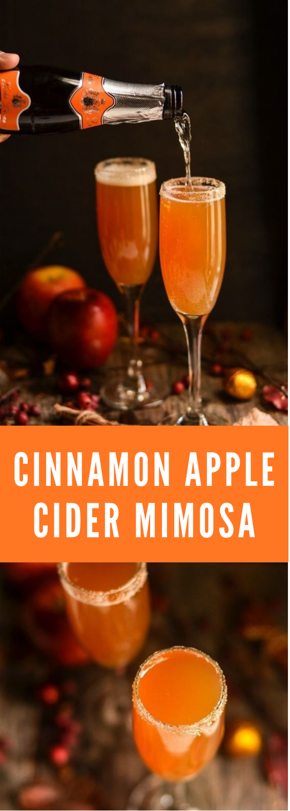 CRISP & DELICIOUS CINNAMON APPLE CIDER MIMOSA #Drink #Mimosa