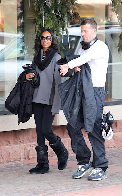 Zoe Saldana out for a day of skiing in Aspen