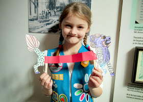 Tessa also crafted a paper Chinese dragon while earning her Vi petal at the Missouri History Museum.