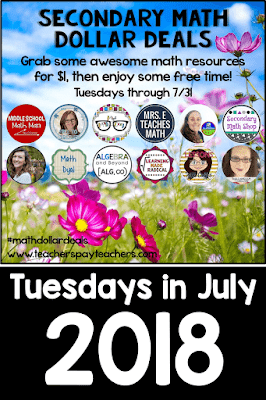 Math $1 Deals Tuesdays in July 2018