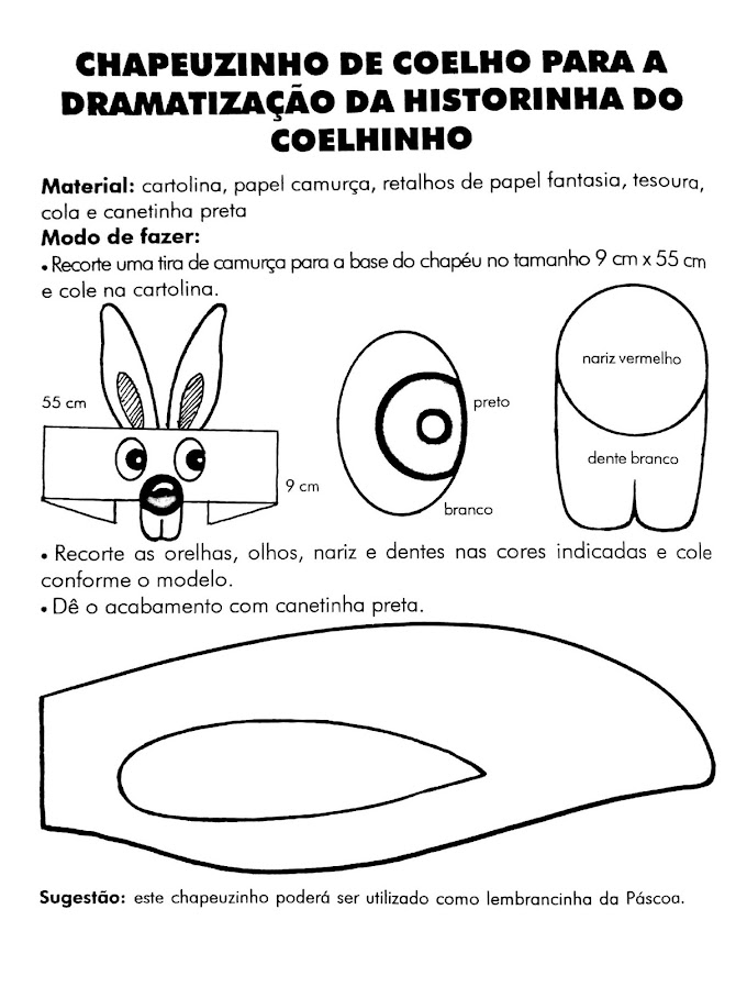 Modelo de Máscara de Coelho da Páscoa