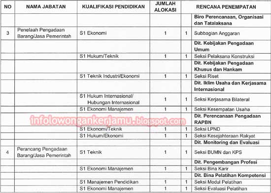 Formasi CPNS LKPP 2013 (sambungan)