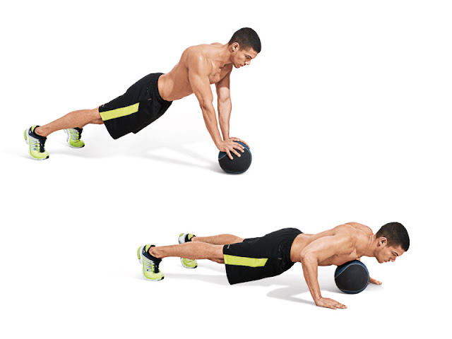 Best Chest Exercises of All Time - 30 Exercise - Medicine Ball Push Up Drop & Pop