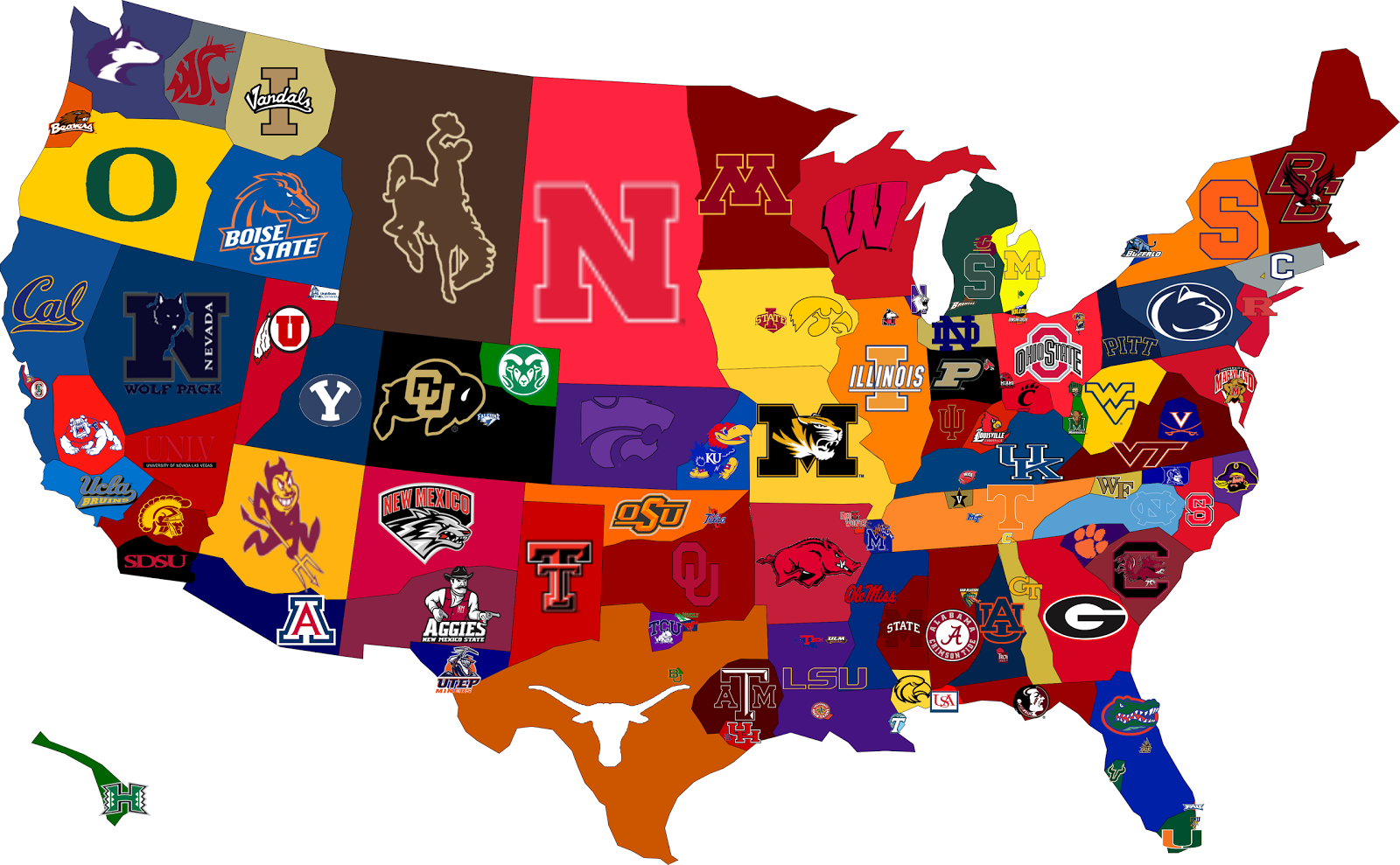 My Ideas: College Football Map: Part II