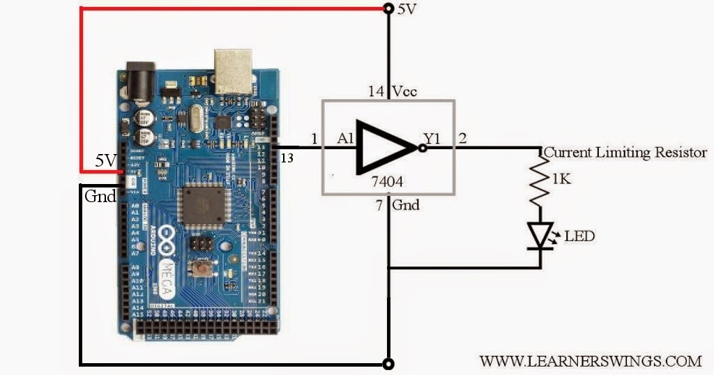 Control 7404 Not Gate Ic Using Arduino Mega Funny Electronics Control 7404 Not Gate Ic Using Arduino Mega Funny Electronics