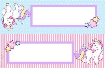 Unicorn: Free Printable Cards, Invitations and Candy Bar Labels for a Birthday Party. 