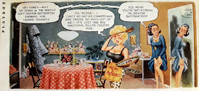Little Annie Fanny comic from October 1962 with moai in the background.