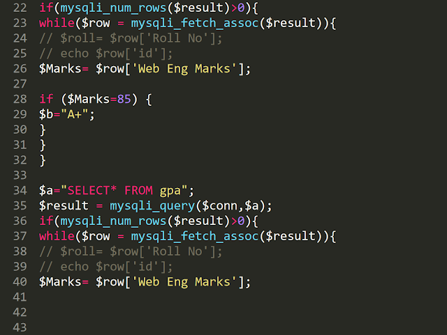 PHP Calculating GPA