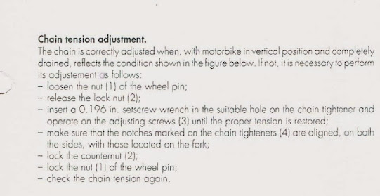 Cagiva mito 125 Chain adjustment / sprocket