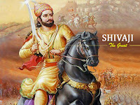shivaji maharaj wallpaper, shivaji maharaj in action riding horse along with his sword in battle ground