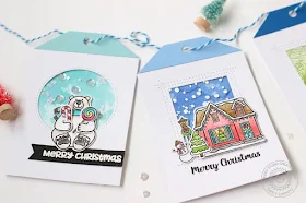 Sunny Studio Stamps: Christmas Home Christmas Chapel Playful Polar Bears Christmas Themed Gift Tags by Nancy Damiano
