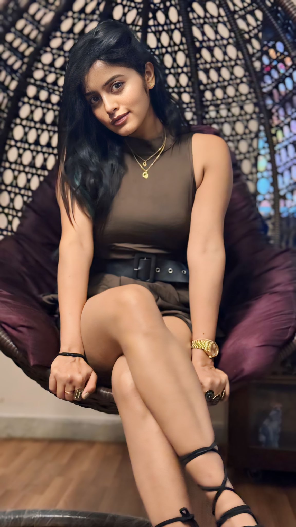Actress Pragya Nayan Sitting pose in Modern Dress