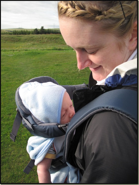 Vaude Soft 111 Baby Carrier with 5 week old baby