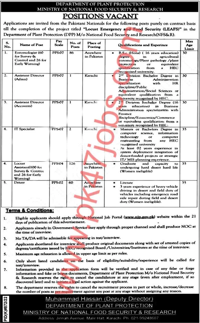 National Food Security Jobs 2022 – Government Jobs 2022
