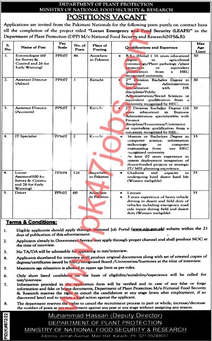 National Food Security Jobs 2022 – Government Jobs 2022
