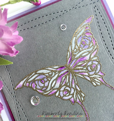 sympathy card | handmade card | clear stamps | butterfly | blogs for boobies | cancer fundraiser | susan g komen foundation | kimpletekreativity.blogspot.com| 