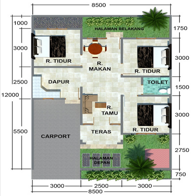 Denah Rumah Type 60