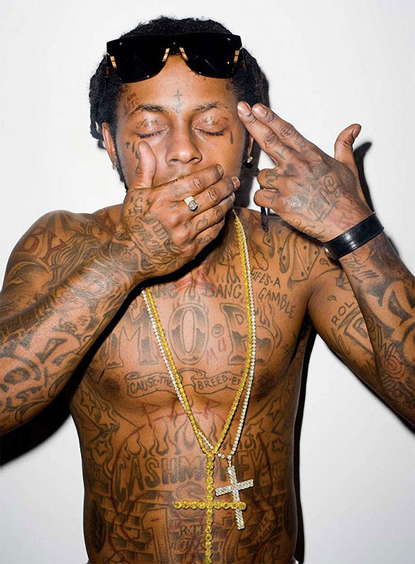 Lil Wayne's body tattoos