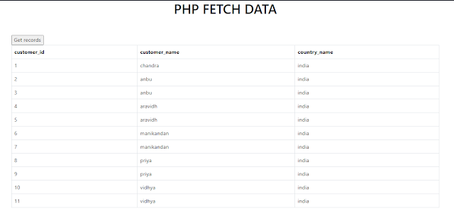 fetch data from another table using query in php