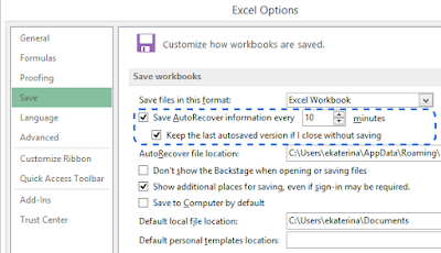 Excel Enable Auto Recover dan Auto Save