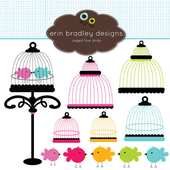 love birds clipart. Caged Love Birds Clipart and