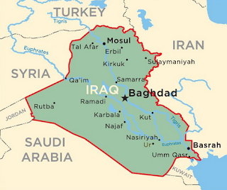 Map of Baghdad in Iraq Country