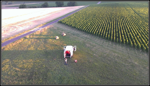 Baptême de montgolfière décollage vue vignes