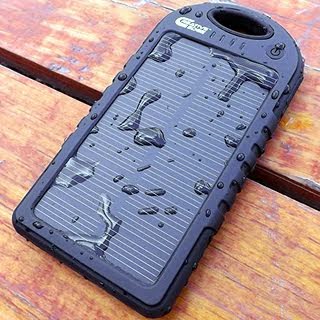 Solar Charger - Creative Edge(TM) Solar-5 Solar Panel 5000mAh Portable Backup Power Bank Pack Water/ Shock/ Dust Resistant Dual USB Charger for iPhone 6, 6 Plus, 5s, 5c, 4s, 4, iPods, iPad Mini Retina (Apple Lightning Adapter Included), Samsung Galaxy Note 2, Note 3, S2 S3, S4, S5, Most ...