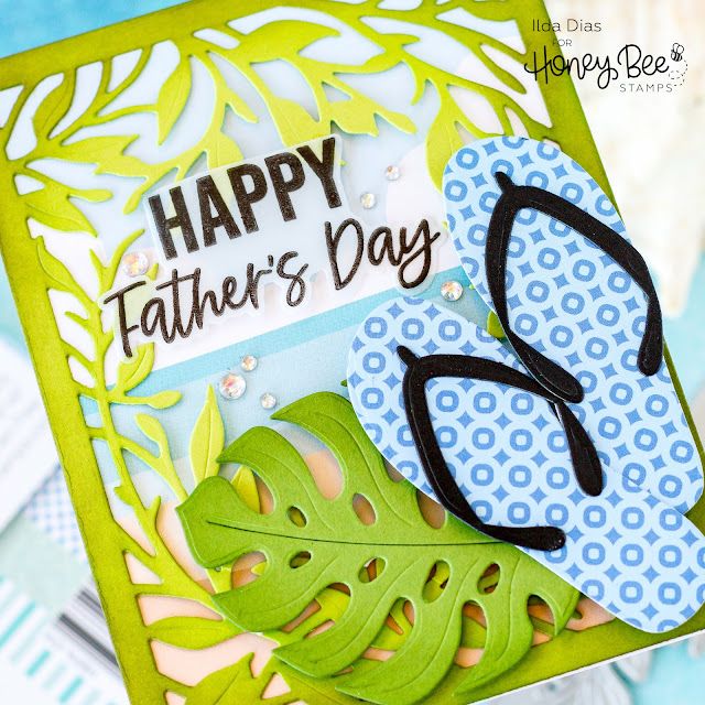 Flip Flops, Father's Day Card, Honey Bee Stamps, Beach Vibes, Monstera Leaf,Card Making, Stamping, Die Cutting, handmade card, ilovedoingallthingscrafty, Stamps, how to,