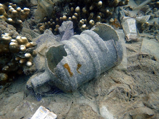 Debris found on the ocean floor during a reef clean up