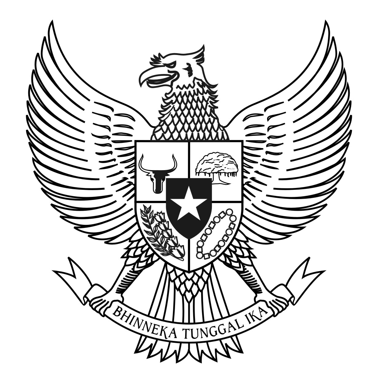 Download logo Garuda Pancasila BW - Hitam Putih vector cdr 