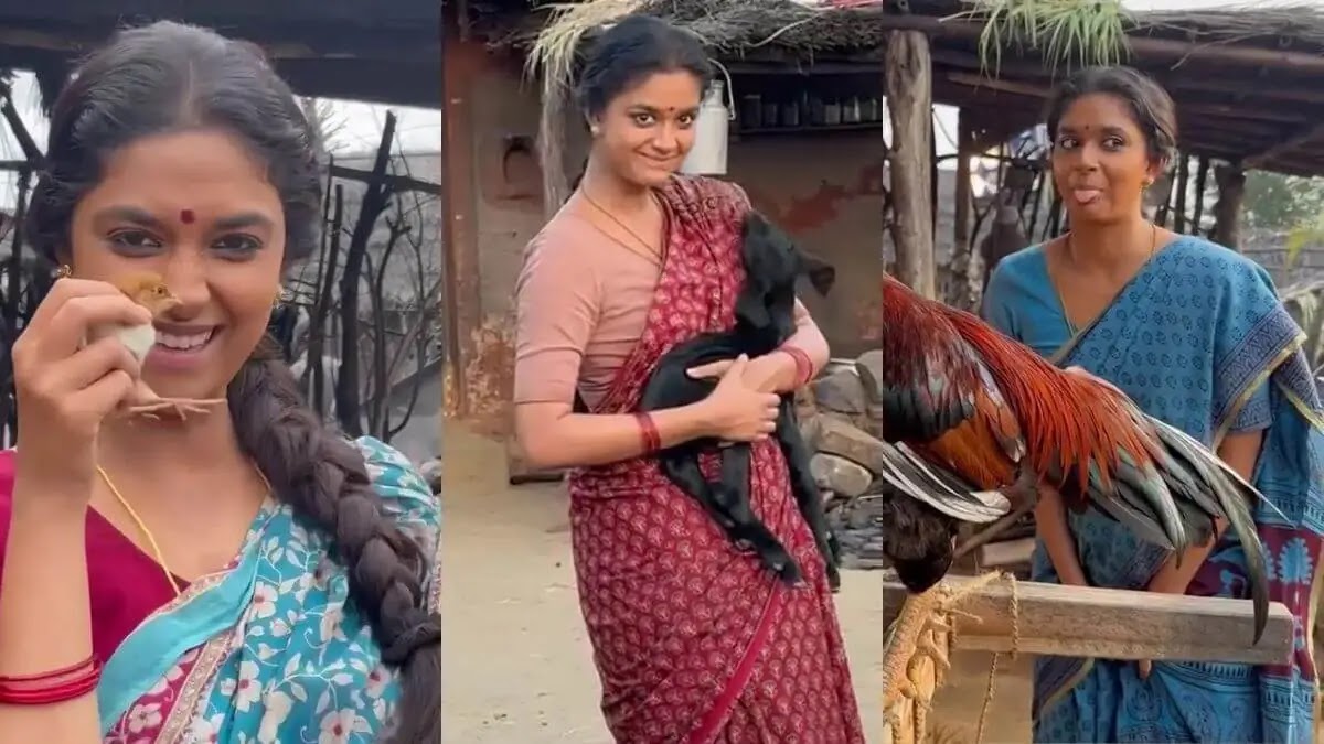 Keerthy Suresh drops BTS videos from her upcoming movie Dasara starring Natural star Nani