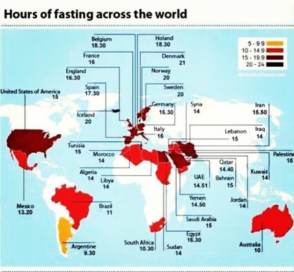 WW :Jam Berpuasa Serata Dunia 