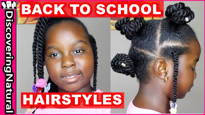 Easy Back to School Hairstyle - 3 styles in 1 - DiscoveringNatural