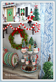 Christmas -Farmhouse -Cottage- Breakfast -Nook-Hearth & Hand Doll -House-Vintage-Santa-Mugs- From My Front Porch To Yours