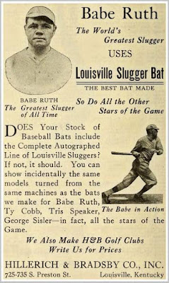 Babe Ruth uses Lousiville Slugger