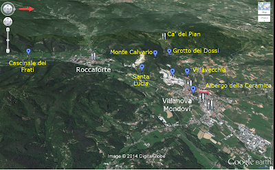 A Map of Villanova Mondovì and the Surrounding Area