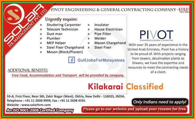 Contracting Company Jobs for UAE