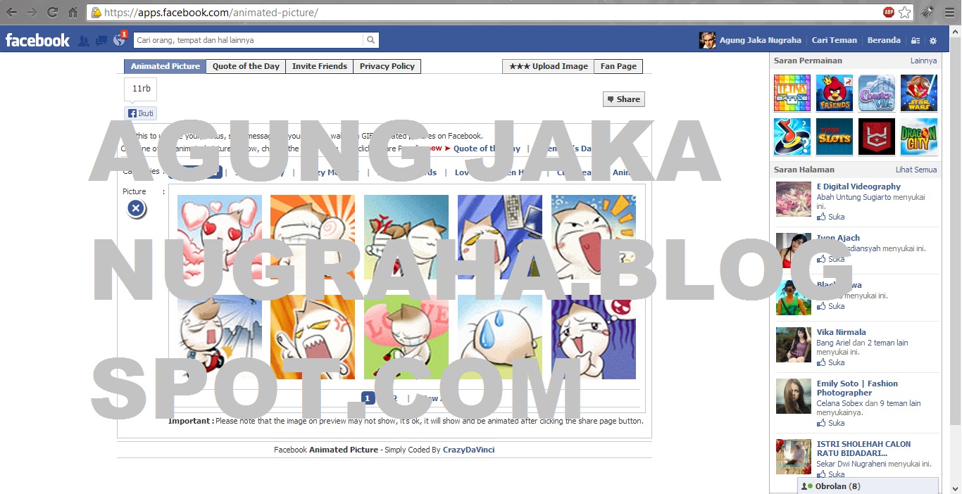 Upload Gambar Animasi Di Facebook Agung Jaka Nugraha