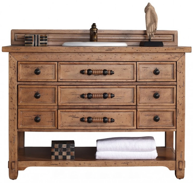 48 inch Single Sink Bathroom Vanity Solid Wood Honey Alder Finish