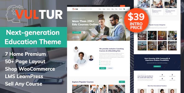 Courses & LMS Education WordPress Theme