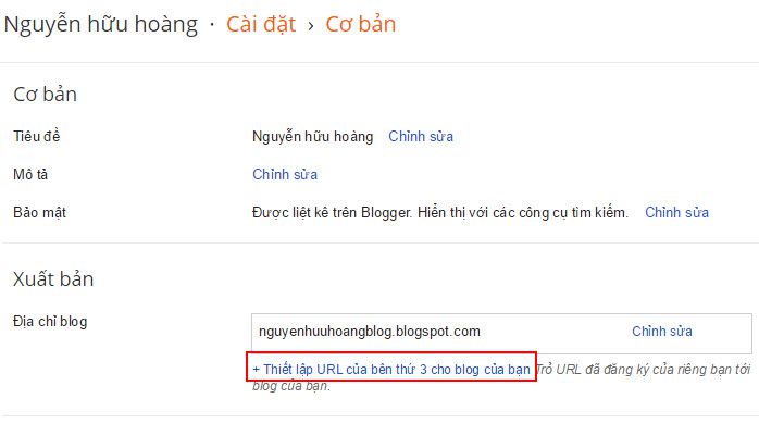 Hướng dẫn cài đặt trỏ tên miền cho Blogger - 2